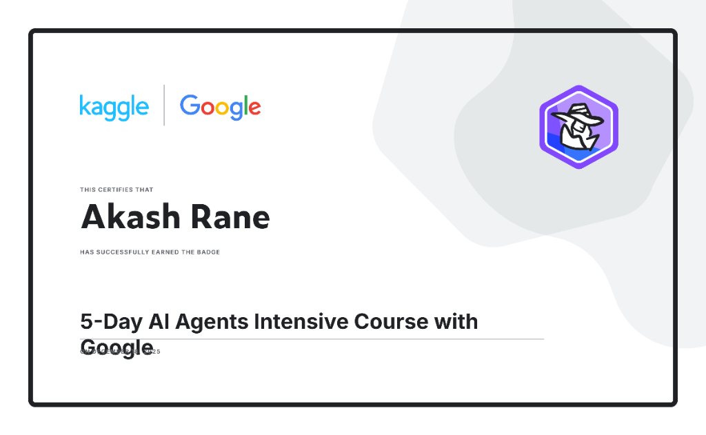 5-Day AI Agents Intensive Course with Google